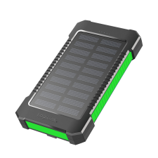 Logilink Napelemes power bank 8000 mAh, zseblámpa, 2x USB-A, zöld-fekete power bank