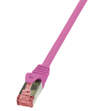 LogiLink Patch kábel PrimeLine, Cat.6, S/FTP, rózsaszín, 2 m kábel és adapter