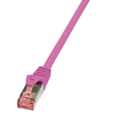 LogiLink Patch kábel PrimeLine, Cat.6, S/FTP, rózsaszín, 3 m kábel és adapter