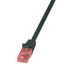 LogiLink Patch kábel PrimeLine, Cat.6, U/UTP, fekete, 10 m kábel és adapter
