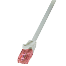 LogiLink Patch kábel PrimeLine, Cat.6, U/UTP, szürke, 10 m kábel és adapter