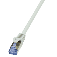 LogiLink Patch kábel PrimeLine, Cat.6A, S/FTP, szürke, 0,5 m kábel és adapter