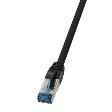LogiLink Patch kábel, PUR, Cat.6A, S/FTP, fekete, 10 m kábel és adapter