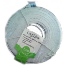 LogiLink Patch kábel SlimLine, lapos, Cat.5e, U/UTP, fehér, 5 m kábel és adapter