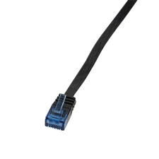 LogiLink patch kábel slimline, lapos, cat.5e, u/utp, fekete, 1 m kábel és adapter