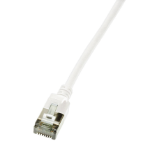 LogiLink Patch kábel SlimLine, Ultraflex, Cat.6A, U/FTP, fehér, 1 m kábel és adapter