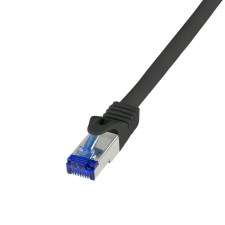 LogiLink Patch kábel Ultraflex, Cat.6A, S/FTP, fekete, 0,25 m kábel és adapter