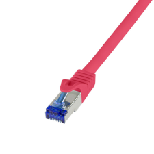 LogiLink Patch kábel Ultraflex, Cat.6A, S/FTP, piros, 0,25 m kábel és adapter