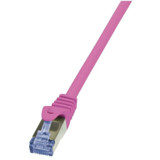 LogiLink S/FTP CAT6A Patch kábel 5m - Rózsaszín kábel és adapter