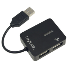  LogiLink Smile 4 portos USB2.0 HUB fekete kábel és adapter