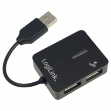 LogiLink "Smile" USB 2.0 4 portos hub, fekete hub és switch