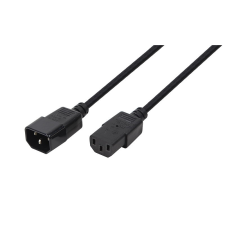 LogiLink Tápkábel hosszabbító, IEC C14 - IEC C13, fekete, 3 m kábel és adapter