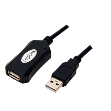 LogiLink UA0001A USB 2.0 hoszabbító kábel 5m Black kábel és adapter