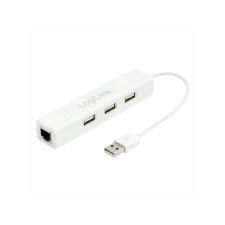 LogiLink USB2.0 Ethernet Adapter 3 portos hubbal kábel és adapter