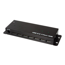 LogiLink USB 2.0, 7 portos HUB ipari szintű, fém ház (UA0318) (UA0318) hub és switch
