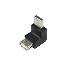 LogiLink USB 2.0 adapter, USB-A/M USB-A/F, 90 -os szög, fekete kábel és adapter