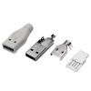 LogiLink USB 2.0 csatlakozó önálló összeszereléshez, USB-A/M, forrasztási típus, szürke