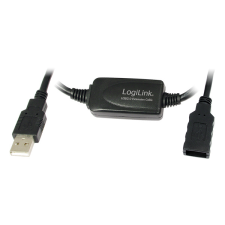 LogiLink USB 2.0 hosszabbító kábel fekete 15m - UA0145 kábel és adapter