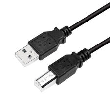 LogiLink USB 2.0 kábel, AM to BM, fekete, 2m kábel és adapter