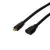 LogiLink USB 2.0 kábel, Micro-USB/M - Micro-USB/F, fekete, 3 m