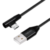 LogiLink USB 2.0 kábel, USB-A/M - 90 Micro-USB/M, szövet, 0,3 m