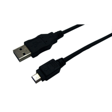 LogiLink USB 2.0 kábel, USB-A/M - Mini-USB/M, fekete, 3 m kábel és adapter