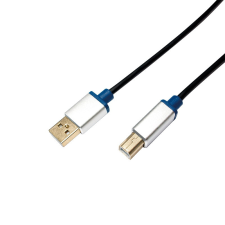 LogiLink USB 2.0 kábel, USB-A/M - USB-B/M, alu, 2 m kábel és adapter