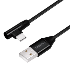 LogiLink USB 2.0 Type-C kábel C/M (90 )  USB-A/M  fekete 0,3m (CU0137) (CU0137) kábel és adapter