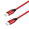 LogiLink USB 2.0 Type-C kábel, C/M-C/M, fém, szövet, 1 m (LOGILINK_CU0156)