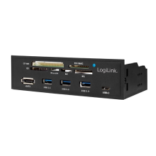 LogiLink USB 3.0 hub, kártyaolvasóval, belső, fekete hub és switch