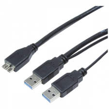 LogiLink USB 3.0 Y tápkábel, 1 m kábel és adapter