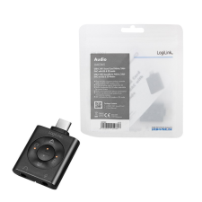  Logilink USB 3.2 audioadapter EQ-val, USB-C/M - 2x3,5 mm/F, 7.1 csatornás kábel és adapter