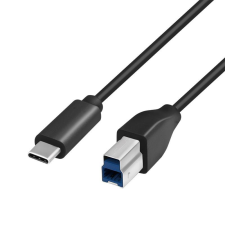  Logilink USB 3.2 Gen1 Type-C kábel, C/M-USB-B/M, fekete, 1 m kábel és adapter