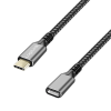 LogiLink USB 3.2 Gen1 Type-C kábel, C/M-USB-C/F, PD, alu, fekete/szürke, 2 m (CUA0109) (CUA0109)