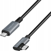LogiLink USB-C -> USB-C M/M adatkábel 2m fekete-szürke egyenes/90° (CU0183)