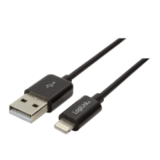 LogiLink USB Lightning csatlakozókábel, fekete színű, 0,18m kábel és adapter