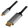 LogiLink USB Type-C cable C/M to DP/M 4K alu1,8m Black/Grey CUA0100