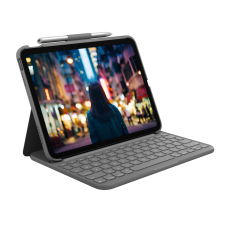 Logitech Slim Folio 10" Apple iPad Billentyűzetes Tok - Oxfordi szürke (Német) tablet tok