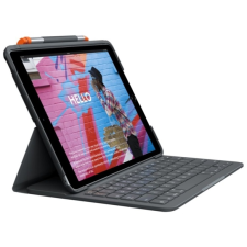 Logitech Slim Folio iPad 7. és 8. gen tok + angol UK billentyűzet grafitszürke (920-009480) tablet tok