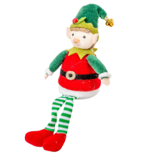  Lógólábú manó csengős sapival textil M12cm dekorációs kellék