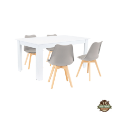  Lola 4+1 étkező garnitúra szürke-fehér bútor