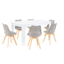  Lola 6+1 étkező garnitúra szürke-fehér bútor
