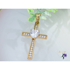  Lola kereszt medál kővel-18K medál
