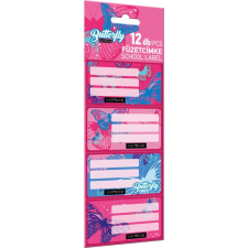  Lollipop - Pillangó/Butterfly Pink füzetcímke (12 db-os) információs címke