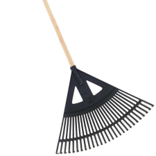  Lombseprű műanyag 60cm íves fekete NYELEZETT - [TM] gereblye, lombseprű