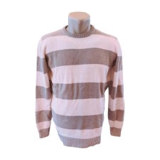  Look Out fehér-szürke színű csíkos férfi pulóver (méret: S) férfi pulóver, kardigán