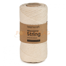 Loop'ncraft Macrame String (Kifésülhető), 3mm - Cukor rövidáru