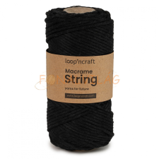 Loop&#039;ncraft Macrame String (Kifésülhető), 3mm - Fekete rövidáru