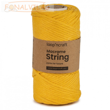 Loop'ncraft Macrame String (Kifésülhető), 3mm - Sárga rövidáru