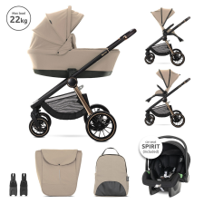 Lorelli Bianca 3az1-ben újszülött babakocsi mózeskosárral - Beige (2doboz) babakocsi